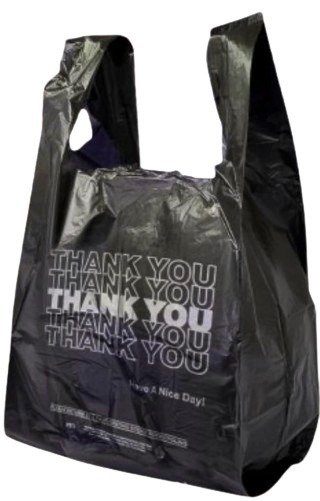Plastic T-shirt Bags (Black) (11.5" x 6.5" x 21.5")