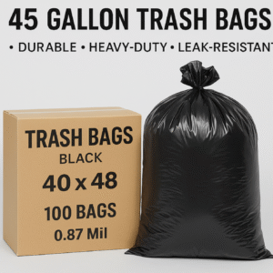 Heavy-Duty Black Trash Bags – 40x48", 45 Gallon – 100/Box - Shop Now!!